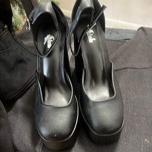 Sleek Black Platform Heels